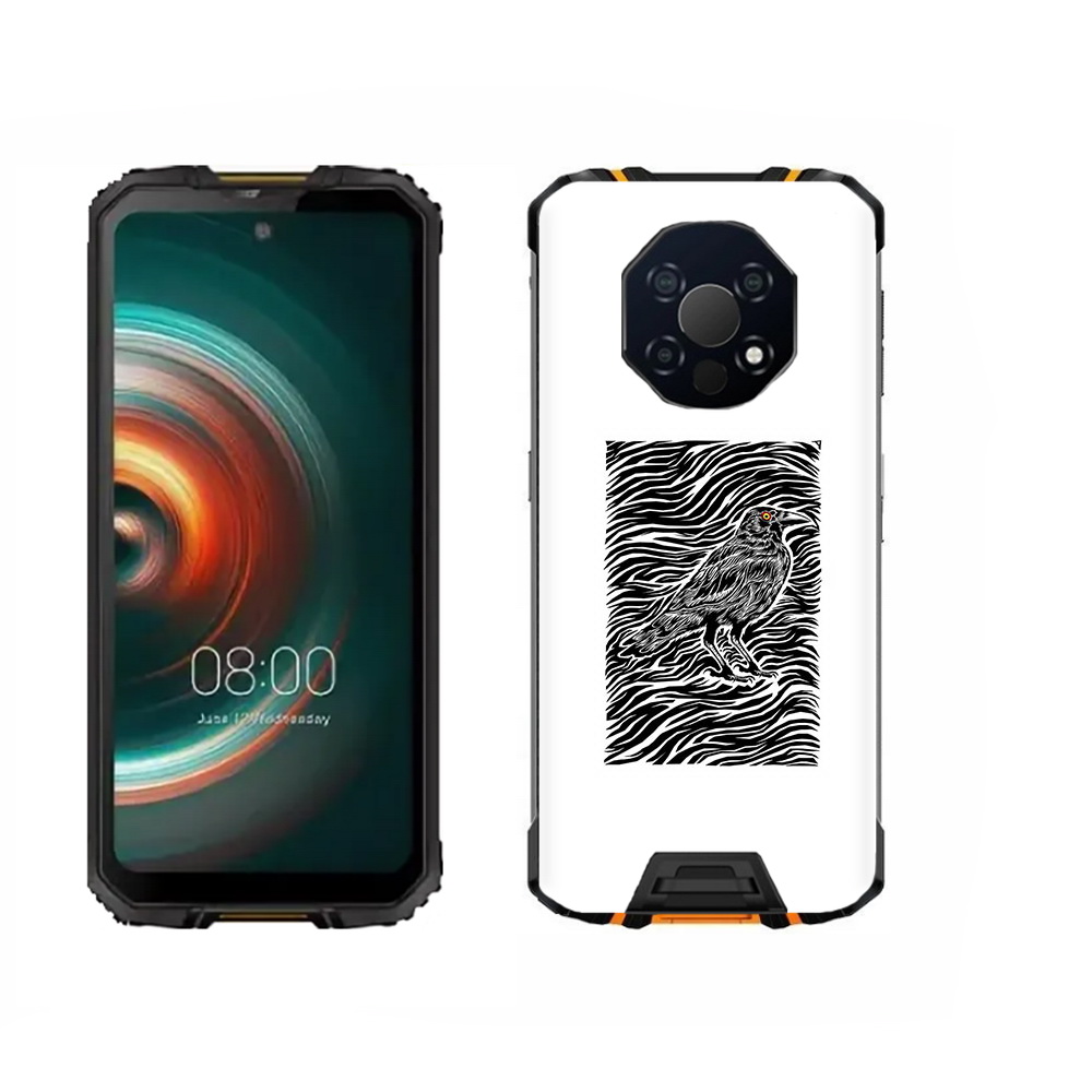 

Чехол MyPads Tocco для Oukitel WP13 ворон в абстракции, Прозрачный, Tocco