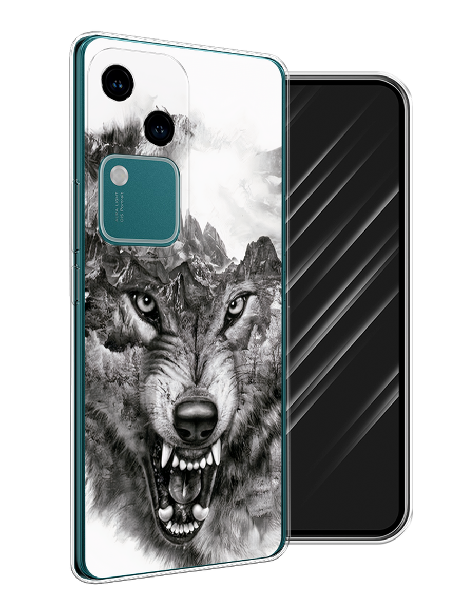 

Чехол Awog на Vivo V30/S18 "Волк в горах", Серый;белый;бежевый, 2610150-1