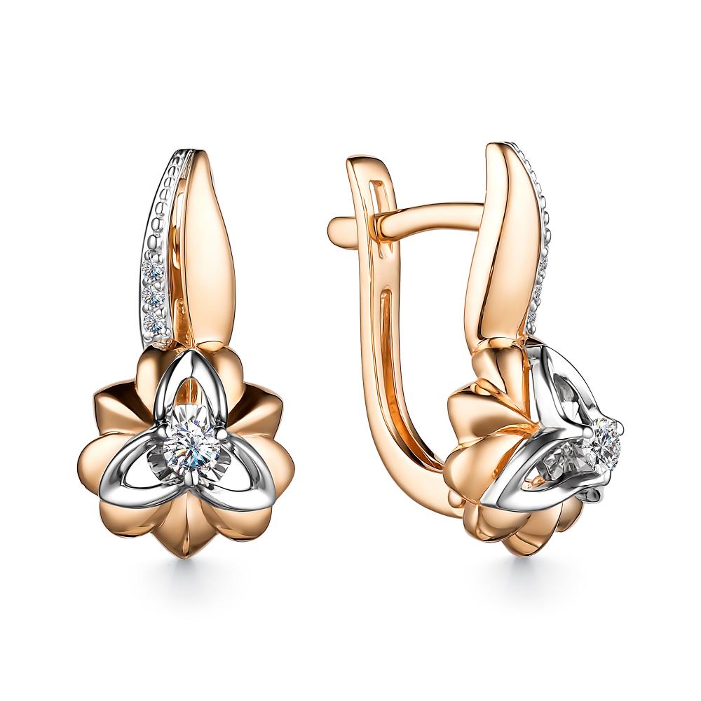 

Серьги из красного золота с бриллиантом АЛЬКОР 24492-100, 24492-100