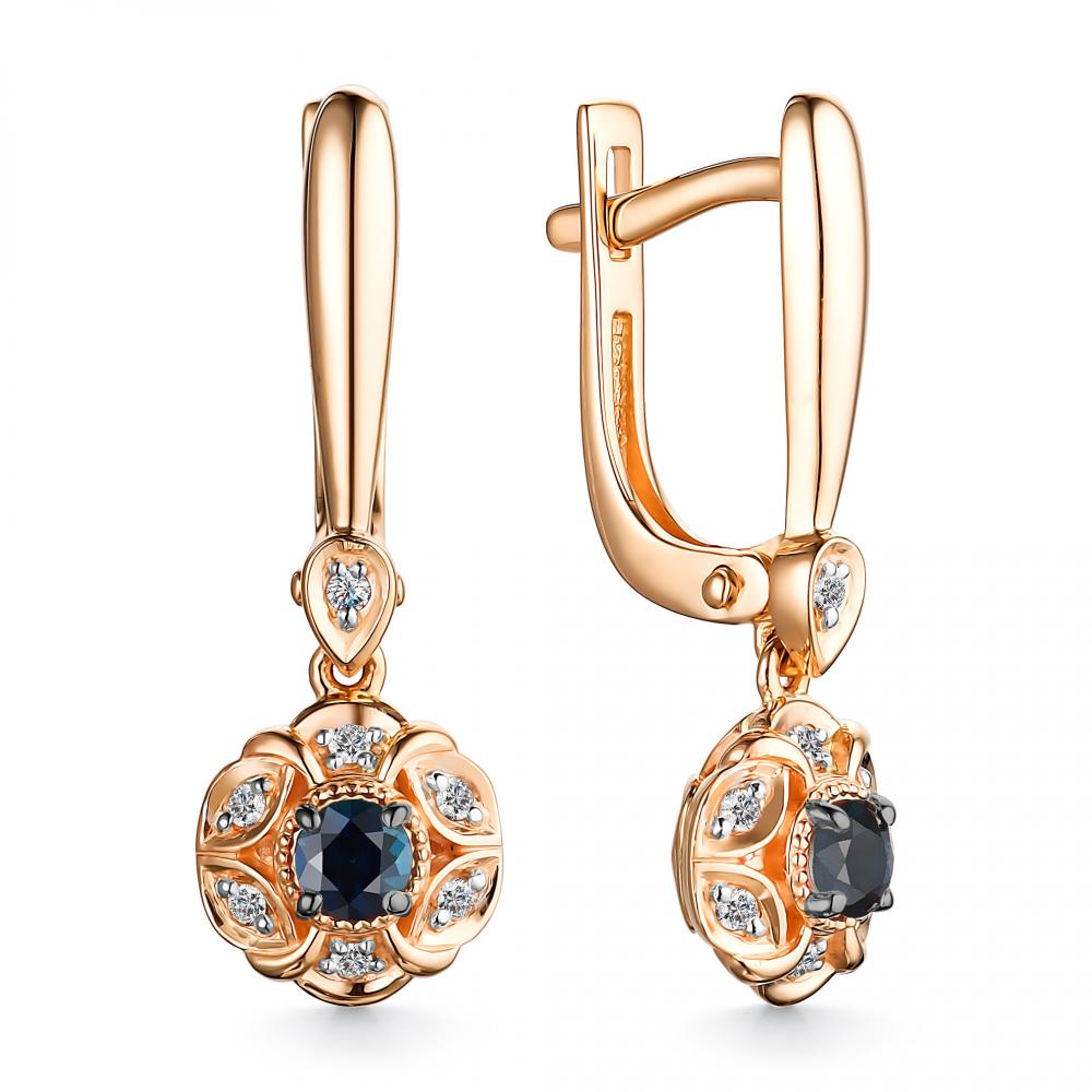 

Серьги из красного золота с бриллиантом АЛЬКОР 24430-102, 24430-102
