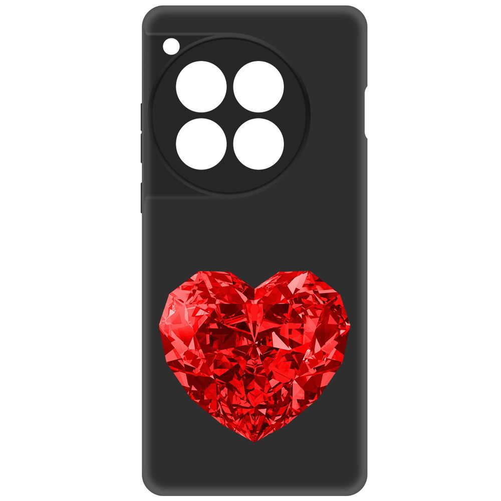

Чехол-накладка Krutoff Soft Case Рубиновое сердце для OnePlus 12 черный