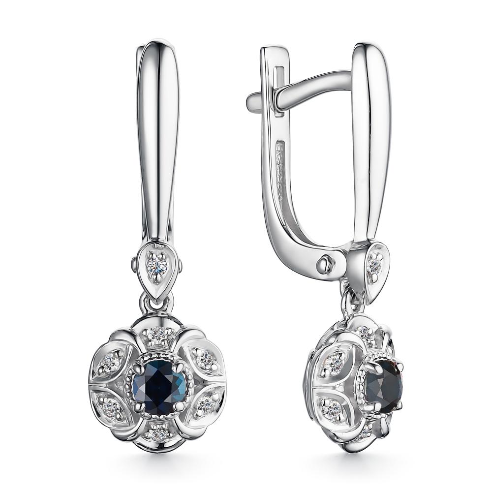 

Серьги из белого золота с бриллиантом АЛЬКОР 24430-202, 24430-202
