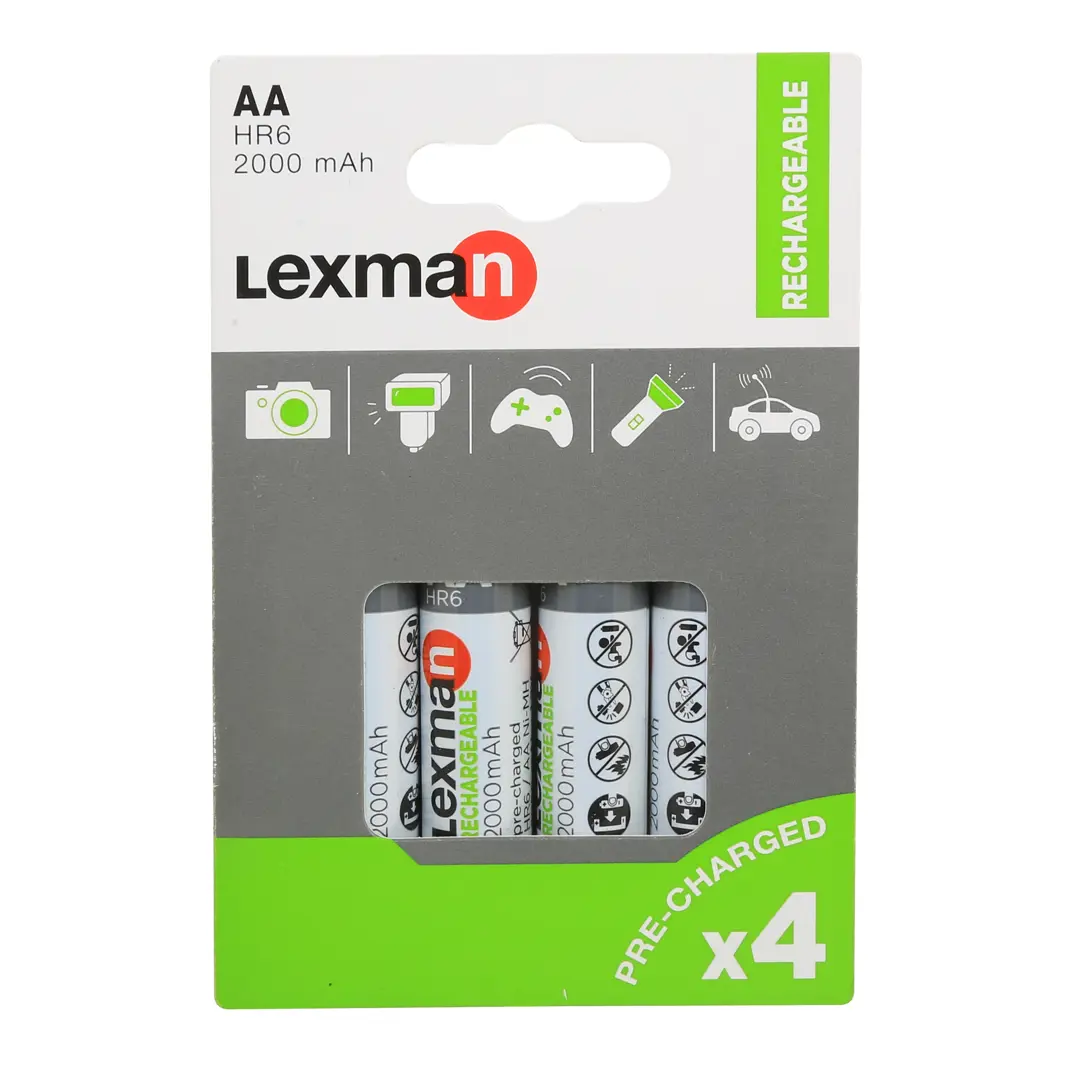 Аккумуляторные батарейки Lexman AА 4шт 2000mAh набор одноразовых кофейных чашек 200 мл 6 шт