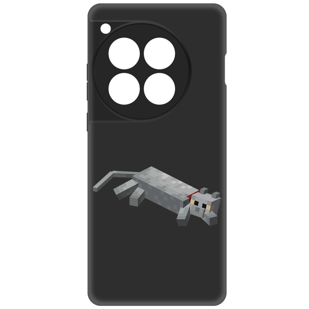 Чехол-накладка Krutoff Soft Case Minecraft-Кошка для OnePlus 12 черный