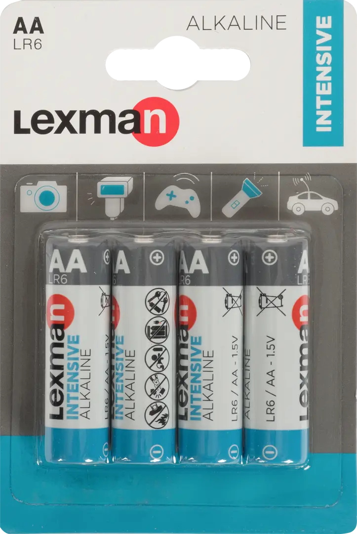 Батарейка Lexman Intensive AA (LR6) алкалиновая 4 шт. батарейка lexman intensive aaa lr03 алкалиновая 4 шт