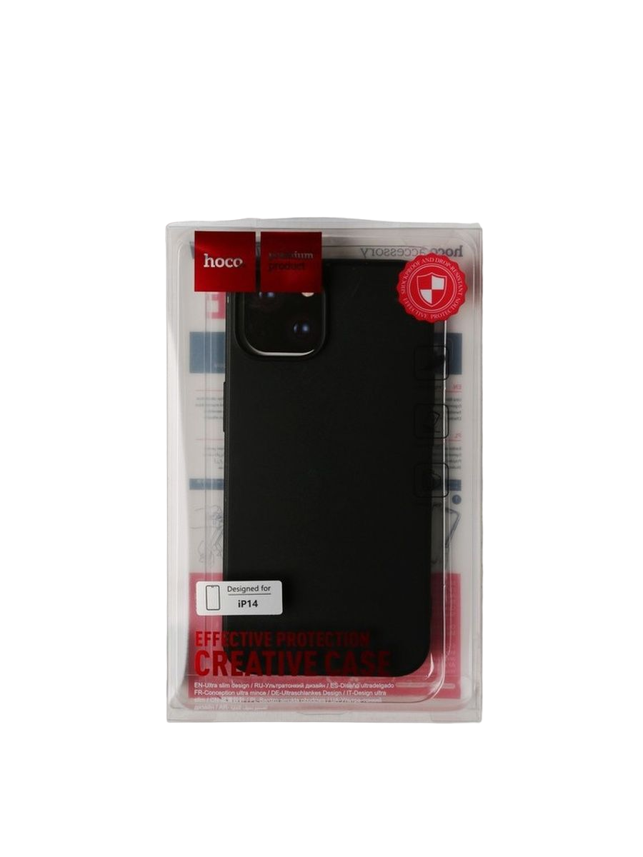 

Чехол Hoco для телефона iPhone 14, TPU, усиленное окно под камеру, чёрный, Черный