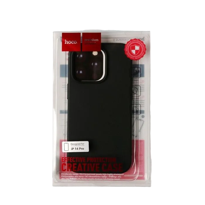 

Чехол Hoco для телефона iPhone 14 Pro, TPU, усиленное окно под камеру, чёрный, Черный