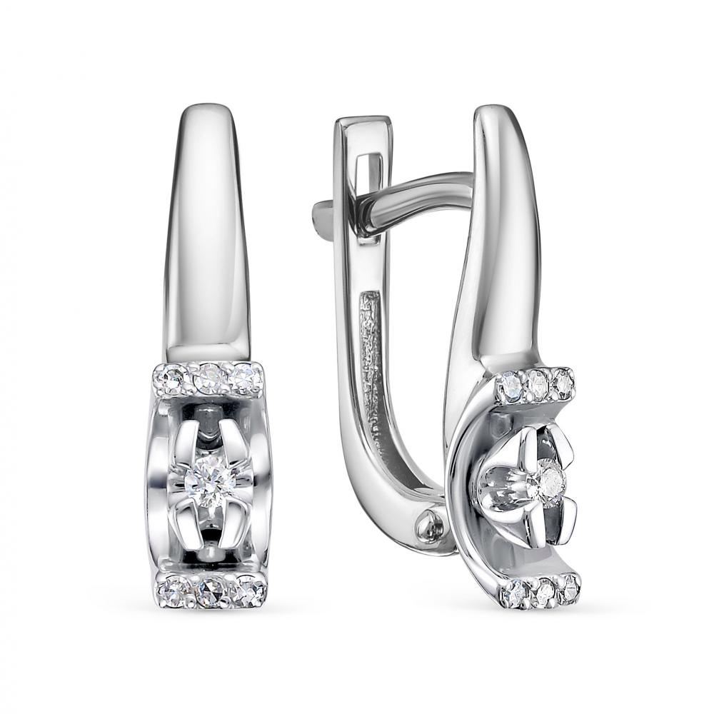

Серьги из белого золота с бриллиантом АЛЬКОР 24301-200, 24301-200