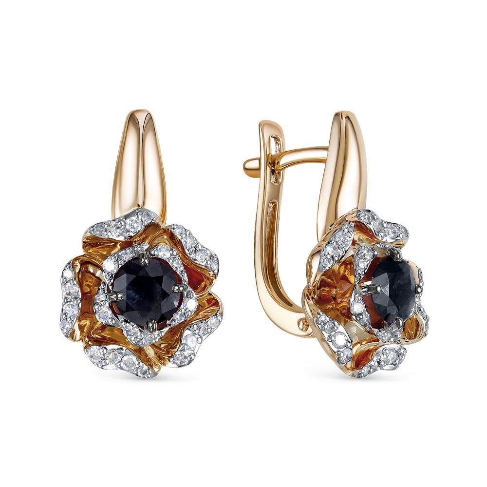 

Серьги из красного золота с бриллиантом АЛЬКОР 24340-102, 24340-102