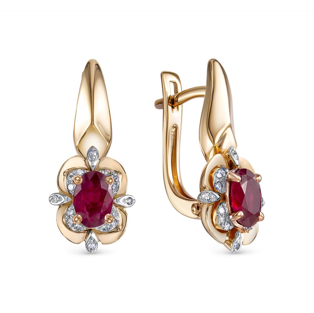 

Серьги из красного золота с бриллиантом АЛЬКОР 24343-103, 24343-103