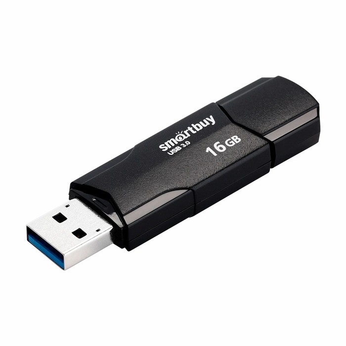 

Флешка Smartbuy 16GBCLU-K3, 16 Гб, USB3.0, чт до 175 Мб/с, зап до 25 Мб/с, Black