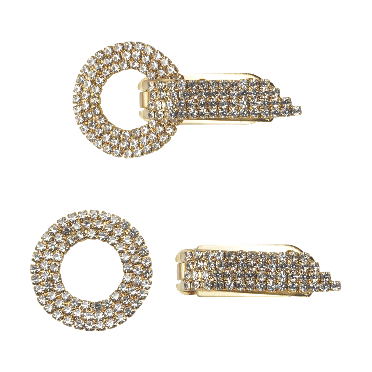 

AB3959 Крючок шубный со стразами, Cristal (золото)