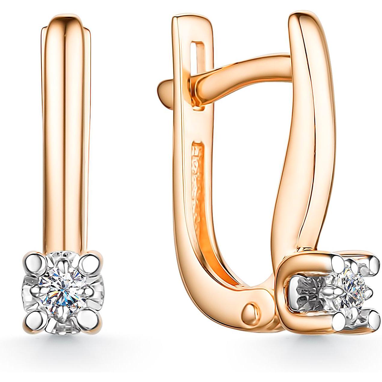 

Серьги из красного золота с бриллиантом АЛЬКОР 24283-100, 24283-100