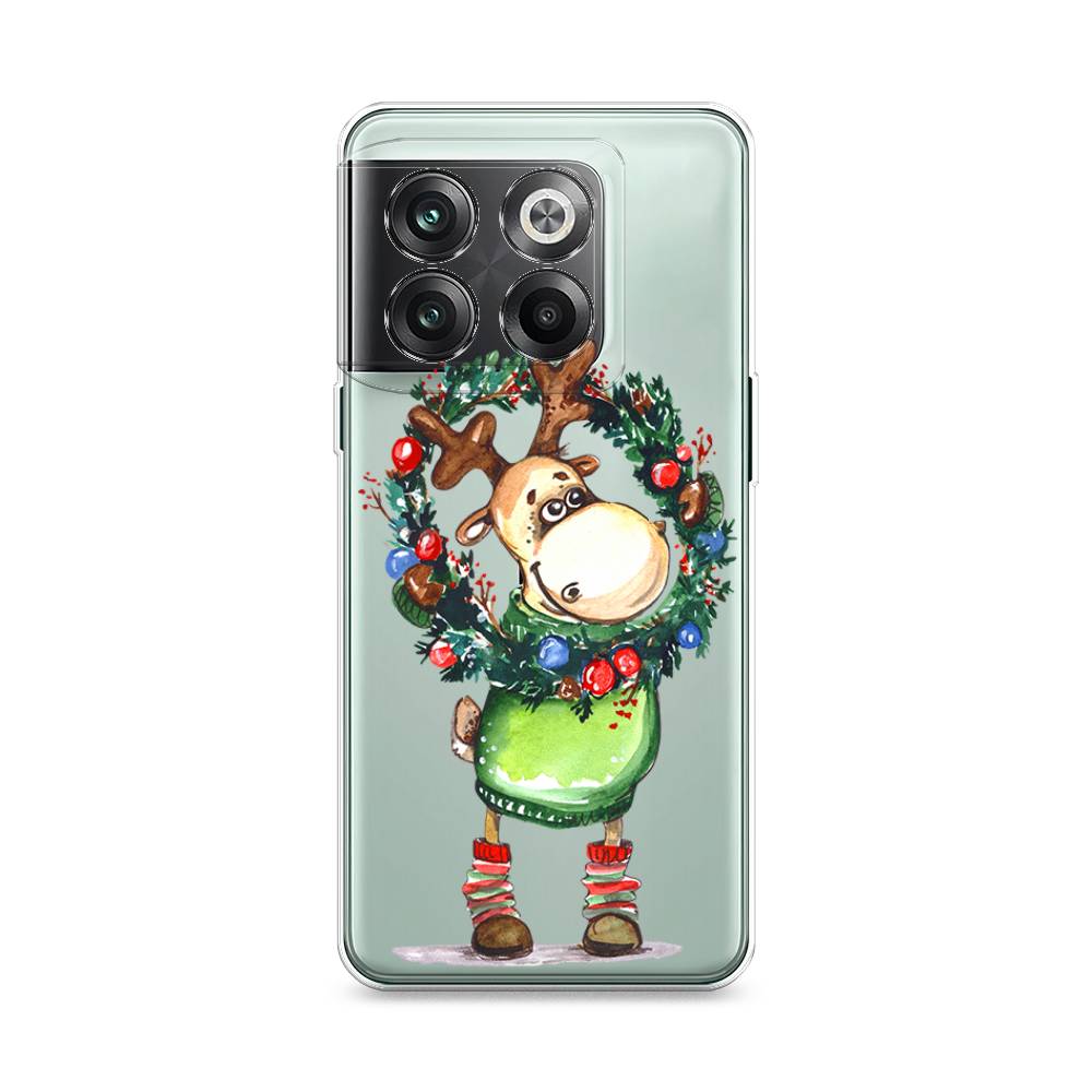 

Чехол на OnePlus 10T "Олень с новогодним венком", 153150-4