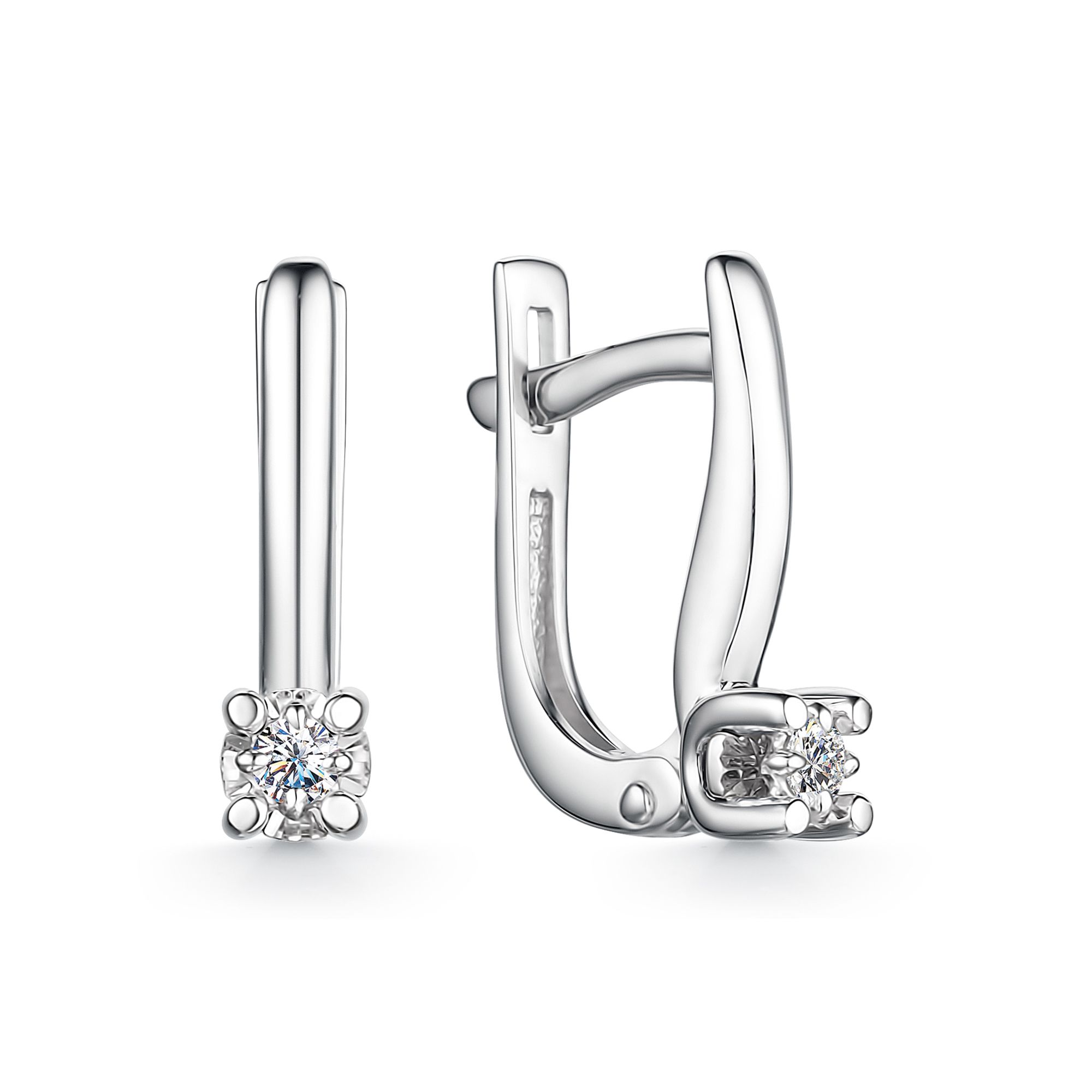 

Серьги из белого золота с бриллиантом АЛЬКОР 24283-200, 24283-200