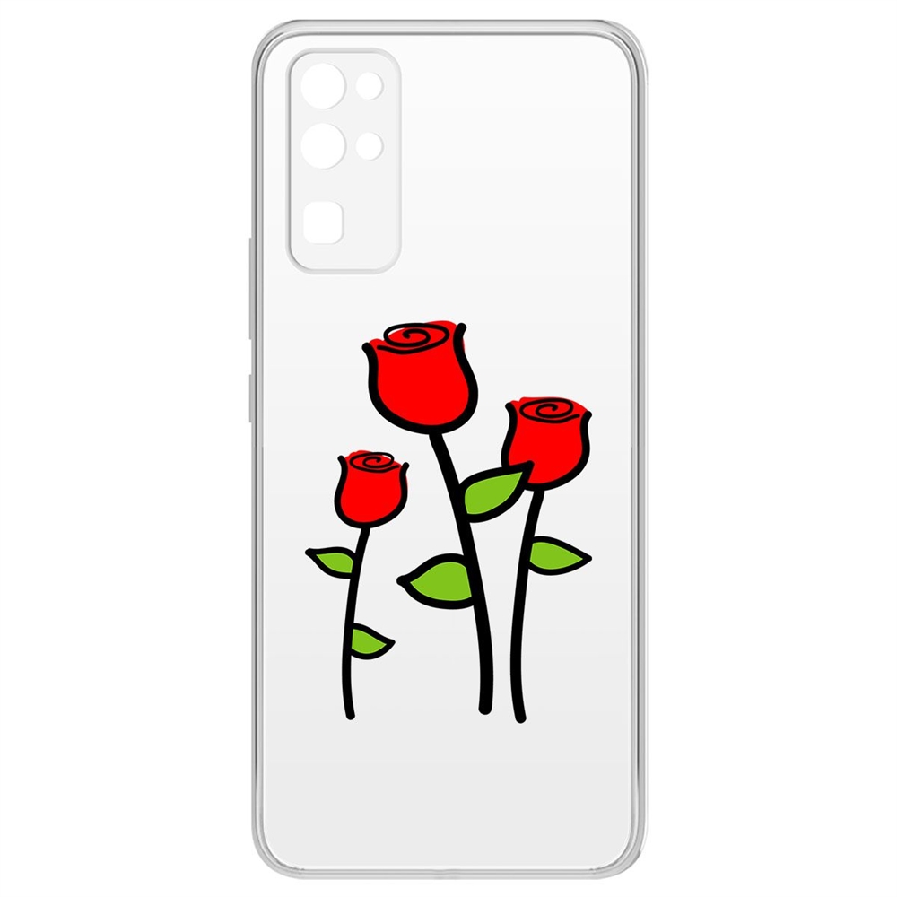 

Чехол-накладка Krutoff Clear Case Розочки для Honor 30