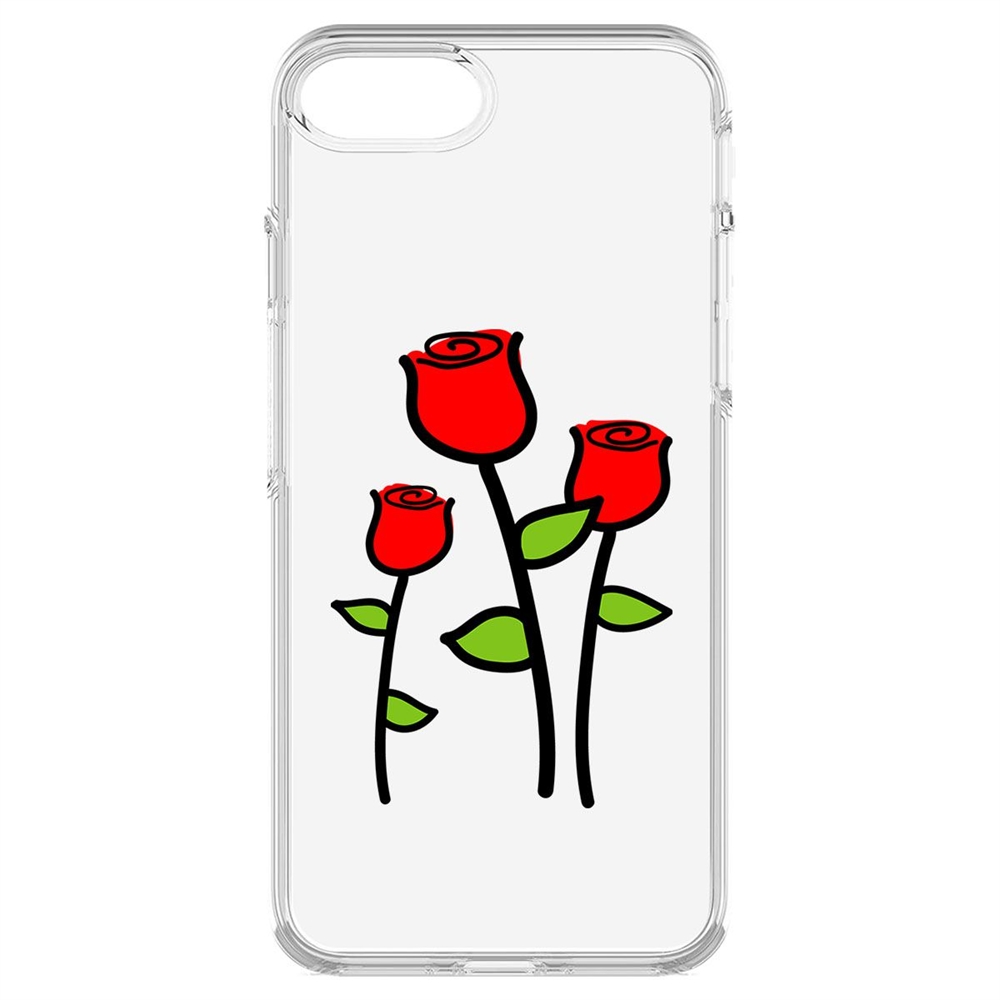 

Чехол-накладка Krutoff Clear Case Розочки для iPhone 7/8/SE