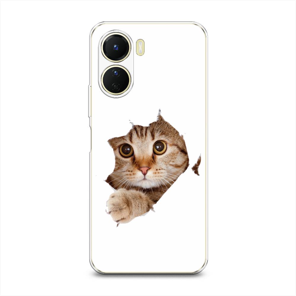 

Чехол на Vivo Y16 "Кот и бумага", Белый;коричневый, 267850-1
