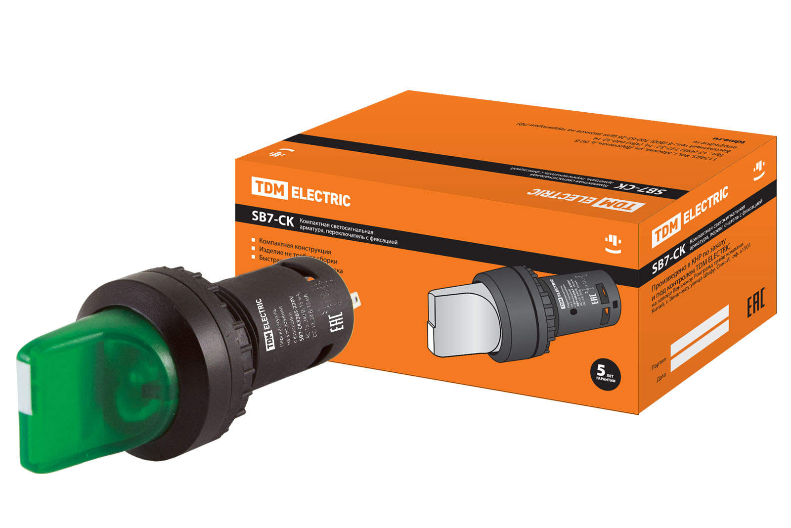 фото Переключатель на 3 положения d22мм tdм sq0746-0065 tdm electric