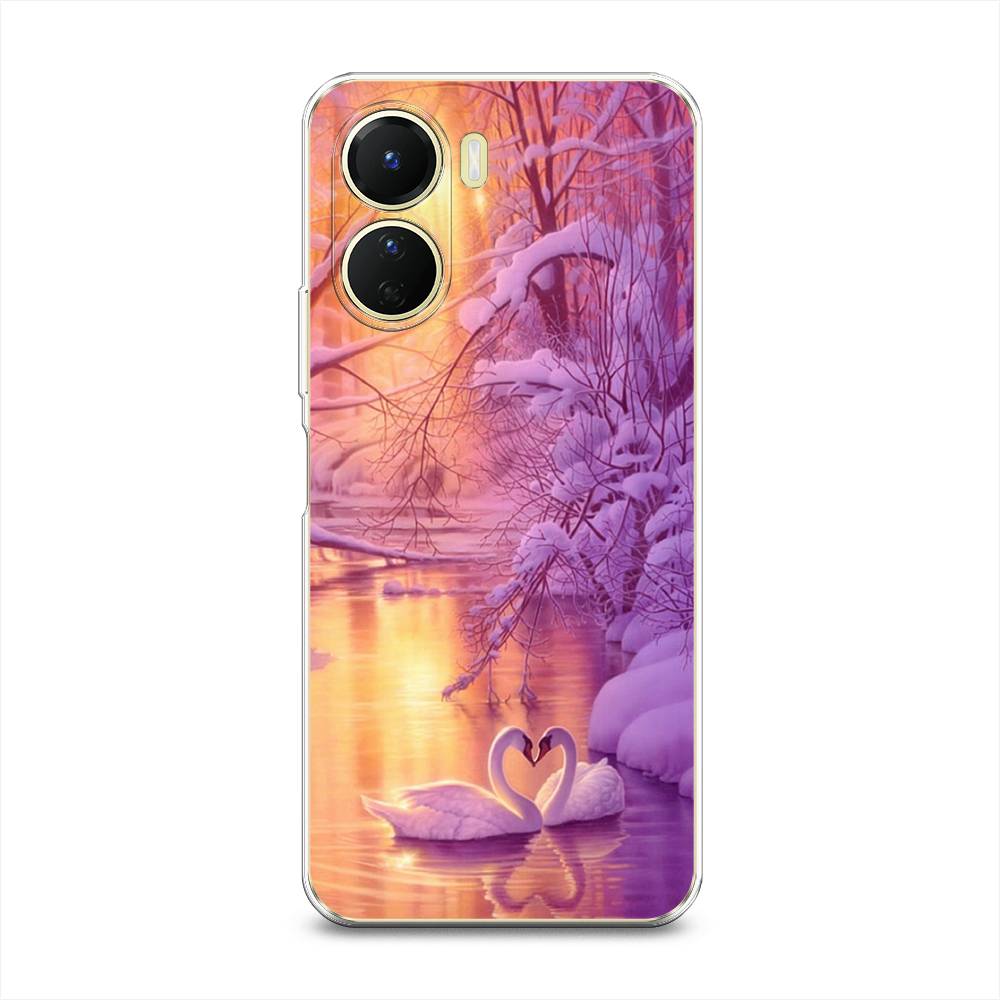 

Чехол на Vivo Y16 "Зима 1", Фиолетовый;желтый, 267850-2