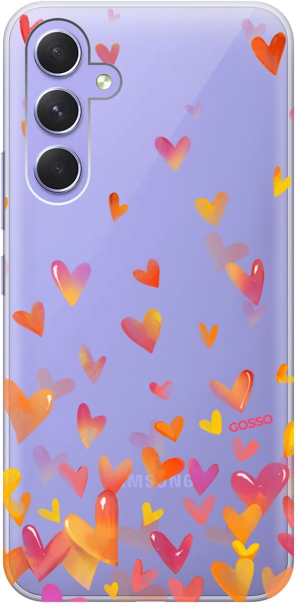 

Чехол на Samsung Galaxy A54 5G с 3D принтом "Flying Hearts" прозрачный, Прозрачный;желтый, 158765