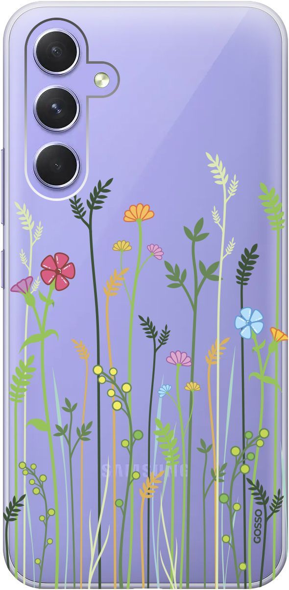 

Чехол на Samsung Galaxy A54 5G с 3D принтом "Flowers and Fern" прозрачный, Прозрачный;желтый, 158765