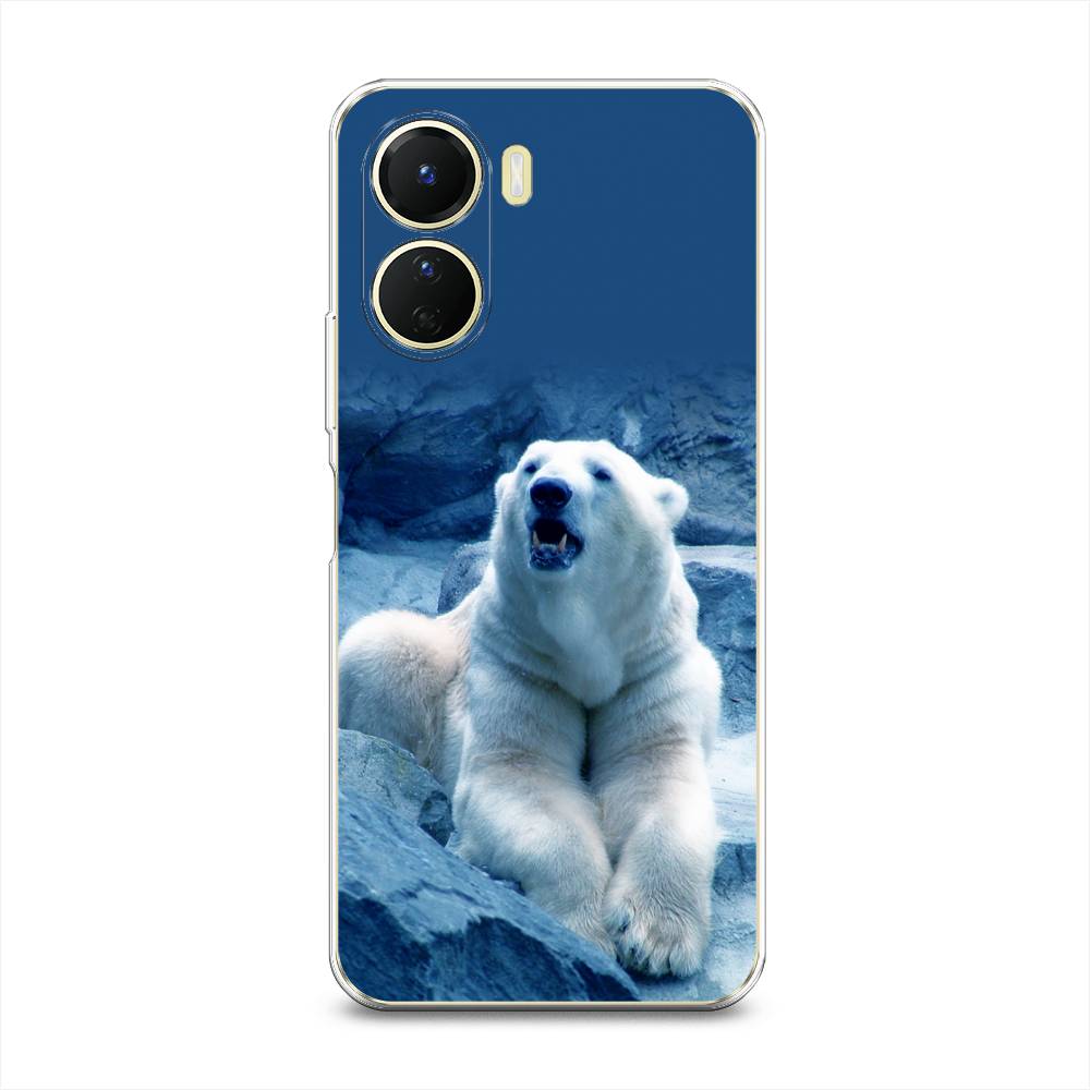 

Чехол на Vivo Y16 "Белый медведь", Голубой;белый, 267850-1
