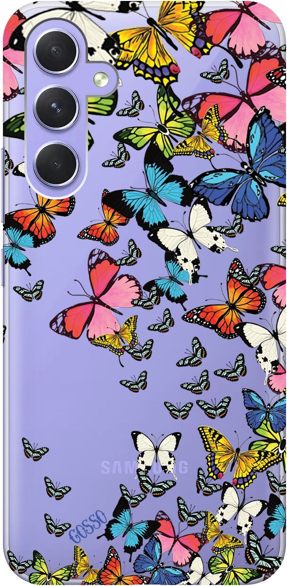 

Чехол на Samsung Galaxy A54 5G с 3D принтом "Magic Butterflies" прозрачный, Прозрачный;желтый, 158765