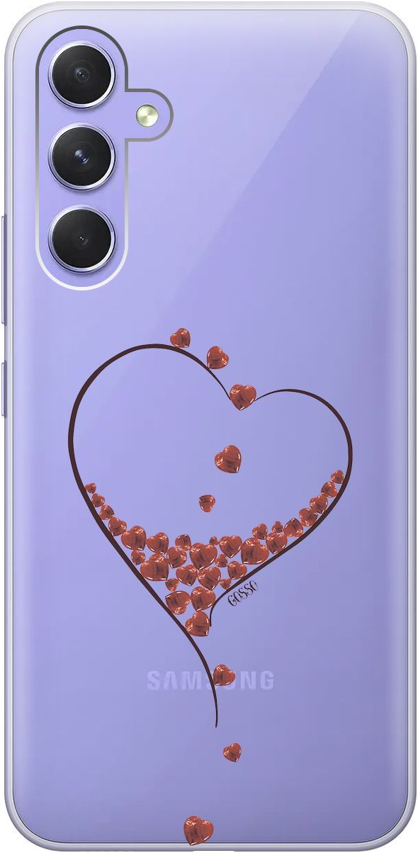 

Чехол на Samsung Galaxy A54 5G с 3D принтом "Little hearts" прозрачный, Прозрачный;черный, 158765
