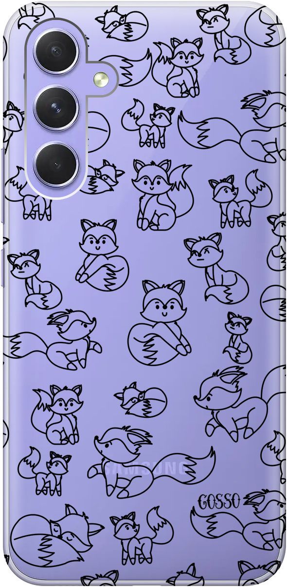 

Чехол на Samsung Galaxy A54 5G с 3D принтом "Funny Foxes" прозрачный, Прозрачный;черный, 158765