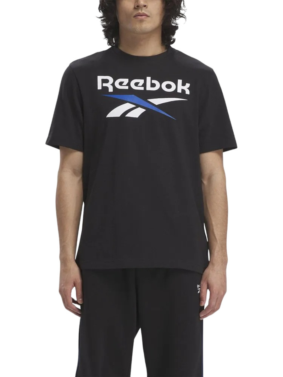 

Футболка мужская Reebok Identity Big Stacked Logo T-Shirt 100206029 черная L, Черный, Identity Big Stacked Logo T-Shirt