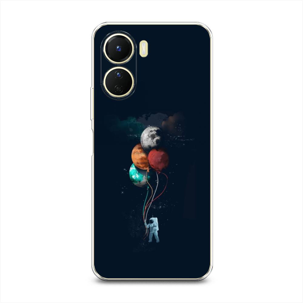 

Чехол на Vivo Y16 "Космонавт с шариками", Разноцветный, 267850-4