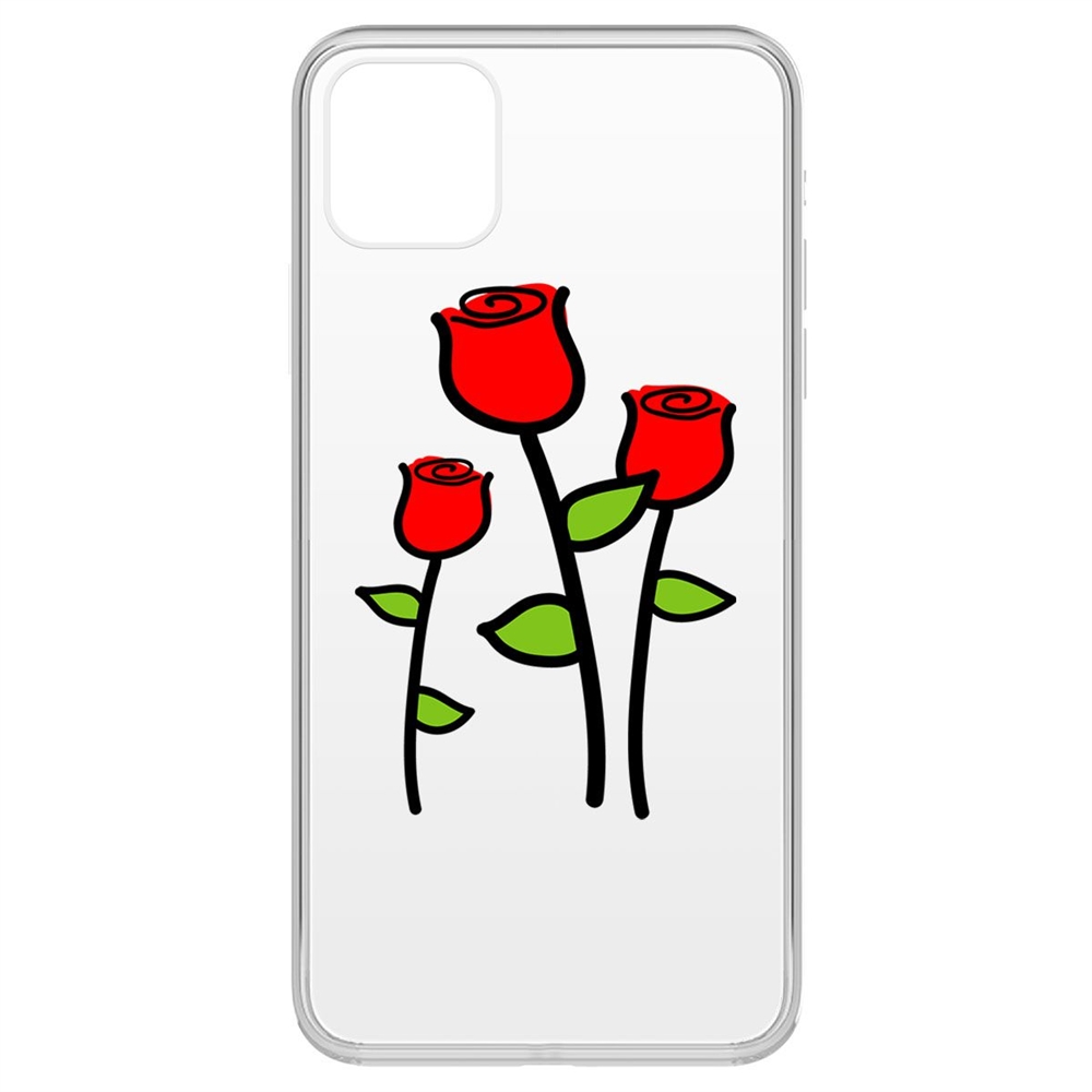 фото Чехол-накладка krutoff clear case розочки для iphone 11 pro max