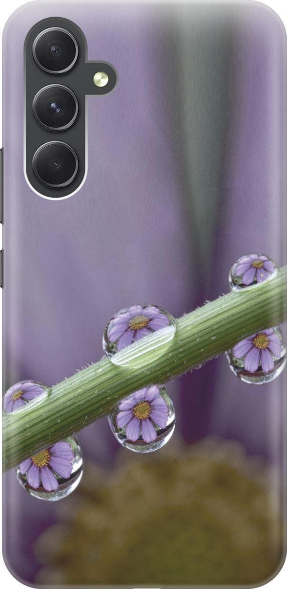 

Чехол на Samsung Galaxy A54 5G "Сиреневые цветы в каплях", Зеленый;фиолетовый, 158759