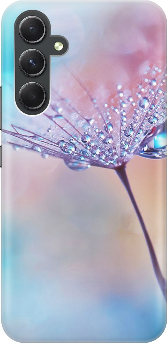 

Чехол на Samsung Galaxy A54 5G с эффектом блеска "Капелька на одуванчике", Голубой;розовый, 158756