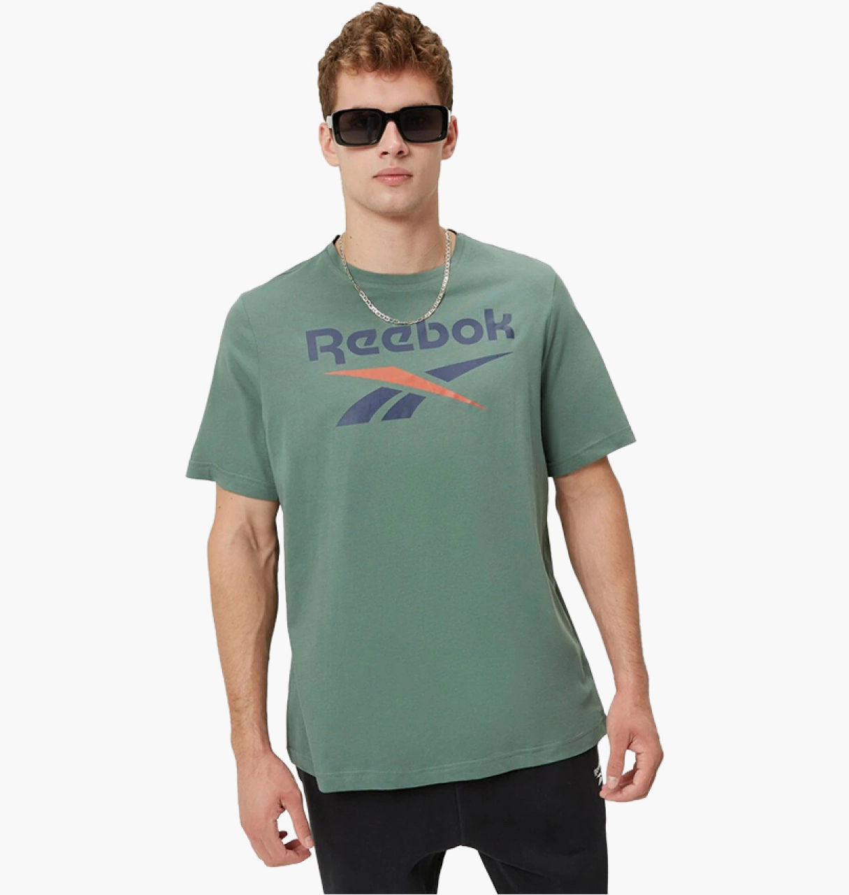 

Футболка мужская Reebok Identity Big Stacked Logo T-Shirt 100206028 зеленая XL, Зеленый, Identity Big Stacked Logo T-Shirt