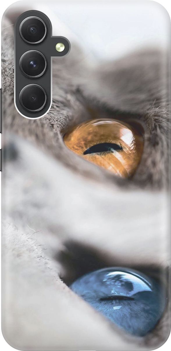

Чехол на Samsung Galaxy A54 5G "Кот с разноцветными глазами", Голубой;серый, 158757