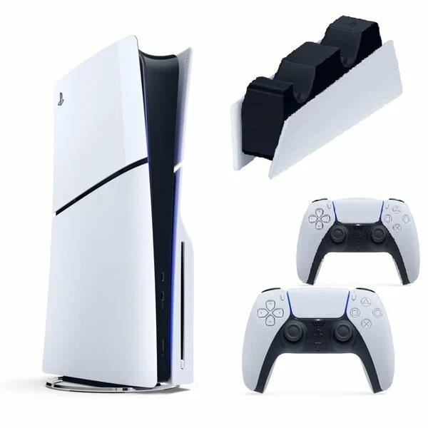 

Игровая приставка Sony PlayStation 5 Slim, с дисководом, 1 ТБ, 2 геймпада зарядная станция, Белый, PlayStation 5