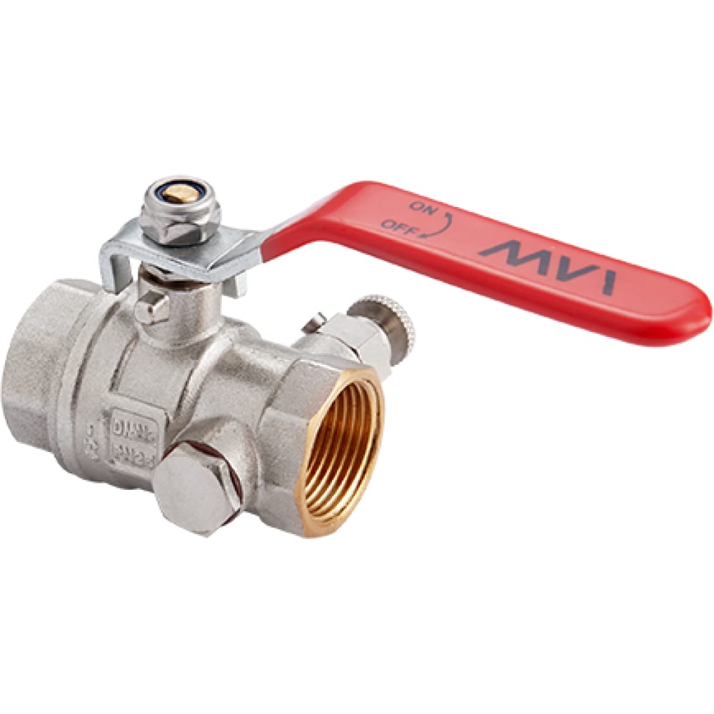 

Шаровой кран со спускником MVI ДУ 15, 1/2" ВН/ВН BV63004, Серебристый
