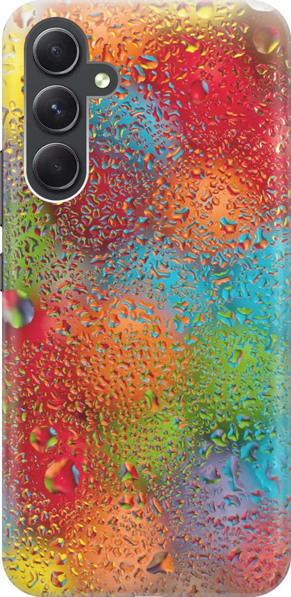 

Чехол на Samsung Galaxy A54 5G "Капли и разноцветные шары", Голубой;зеленый, 158748