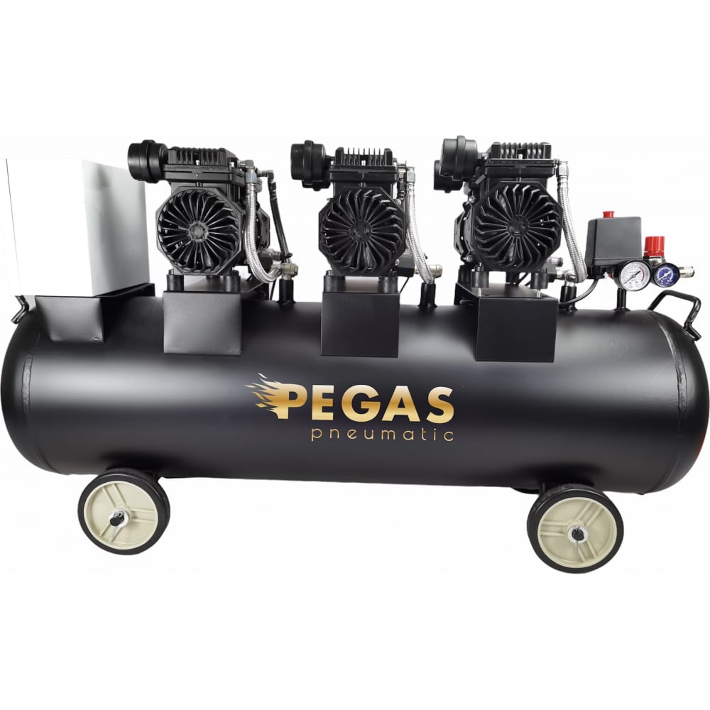 Бесшумный компрессор Pegas pneumatic PG-4200 120л, 460 л/мин, 4.2квт безмасляный 6623