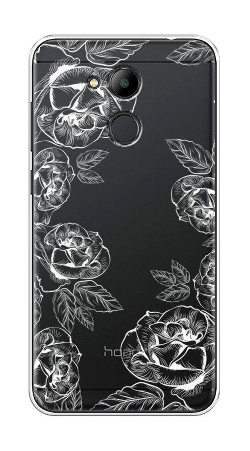 

Чехол на Honor 6C Pro "Розы графика", Черный;серый, 63850-2