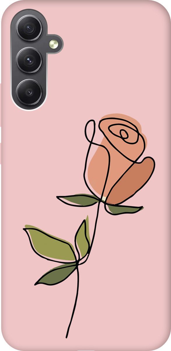 

Чехол на Samsung Galaxy A34 5G Silky Touch Premium с принтом "Rose" розовый, Зеленый;розовый, 158747