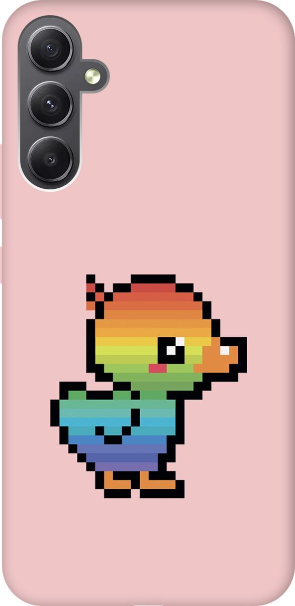 

Чехол на Samsung Galaxy A34 5G "Pixel Duck" розовый, Розовый;желтый, 158747