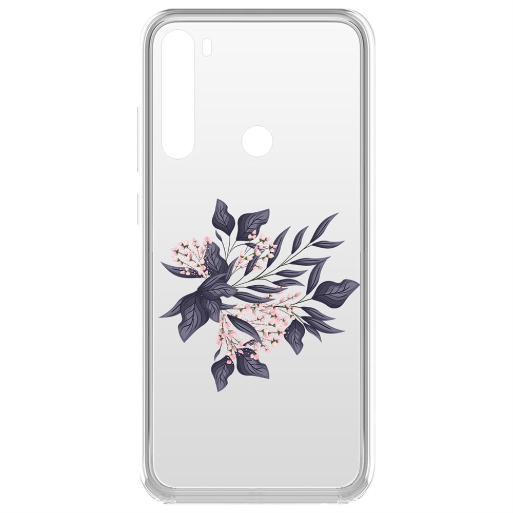 

Чехол-накладка Krutoff Clear Case Розовые бутоны для Xiaomi Redmi Note 8/Note 8 (2021), Прозрачный