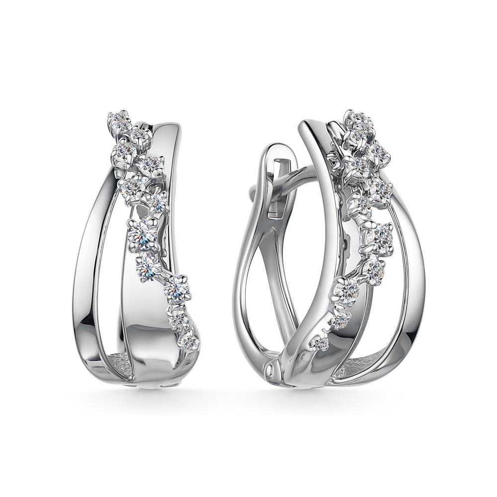 

Серьги из белого золота с бриллиантом АЛЬКОР 23959-200, 23959-200