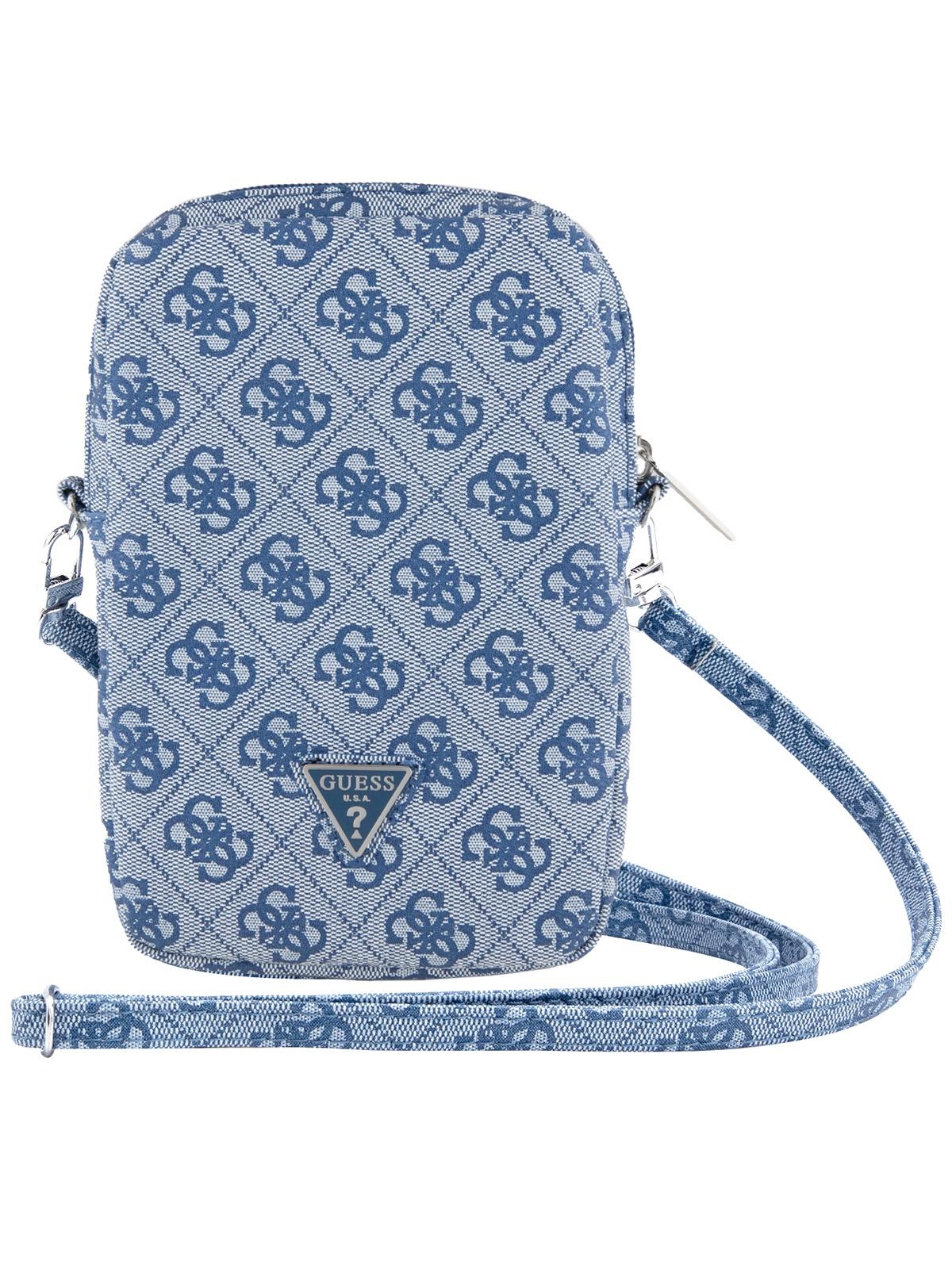 

Сумка для смартфона Guess Wallet Zipper Pouch 4G with Triangle metal logo Blue, Синий, PU Leather