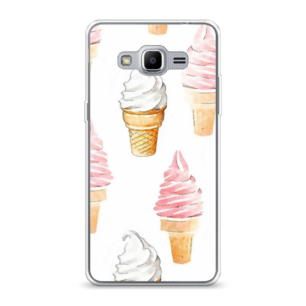 

Чехол Awog на Samsung Galaxy J2 Prime 2016/Самсунг J2 Prime 2016 "Нарисованное мороженое", Белый;розовый, 22350-10