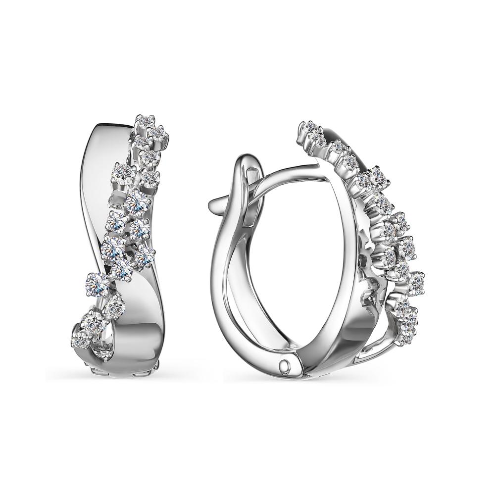 

Серьги из белого золота с бриллиантом АЛЬКОР 23961-200, 23961-200