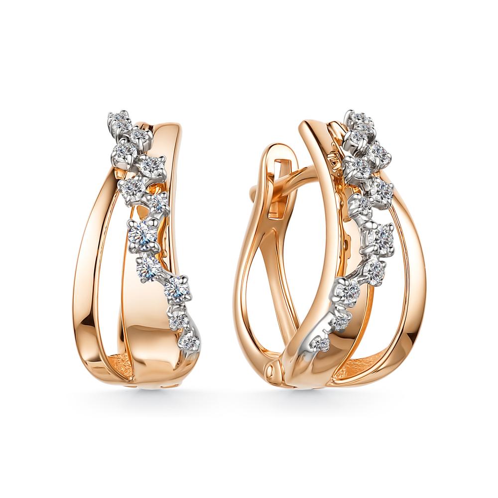 

Серьги из красного золота с бриллиантом АЛЬКОР 23959-100, 23959-100